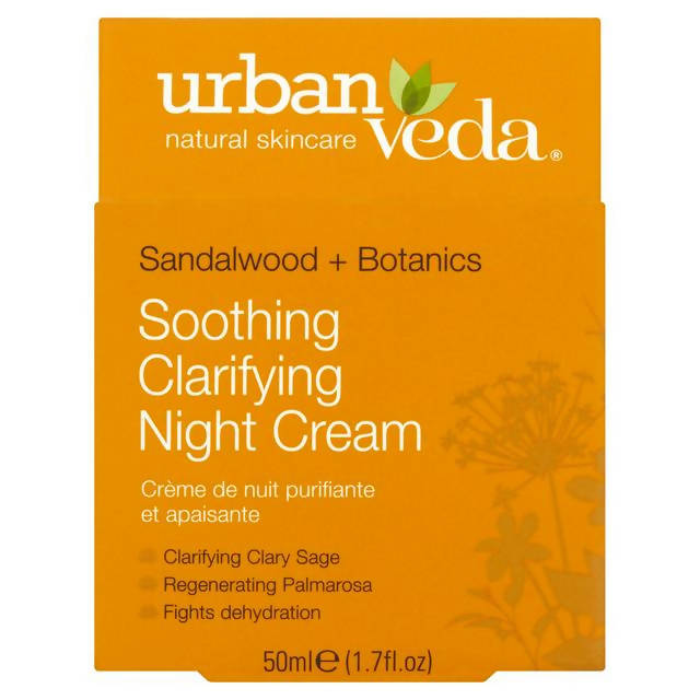 Urban Veda Sandalwood + Botanics Soothing Clarifying Night Cream 50ml All Sainsburys   