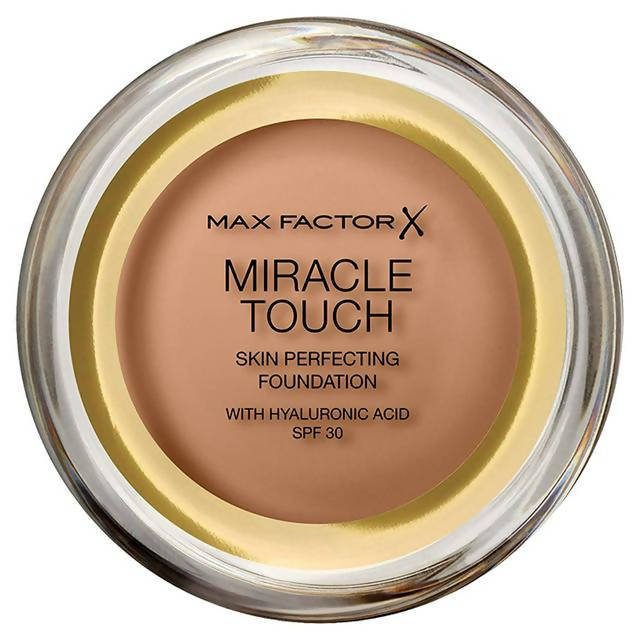 Max Factor Miracle Touch Foundation with Hyaluronic Acid 83 Golden Tan 11.5g All Sainsburys   