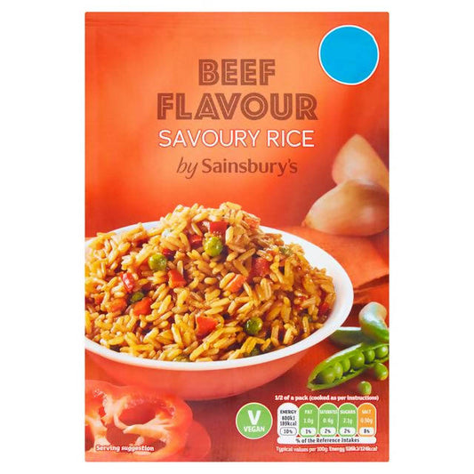 Sainsbury's Beef Flavour Savoury Rice 105g Microwave rice Sainsburys   