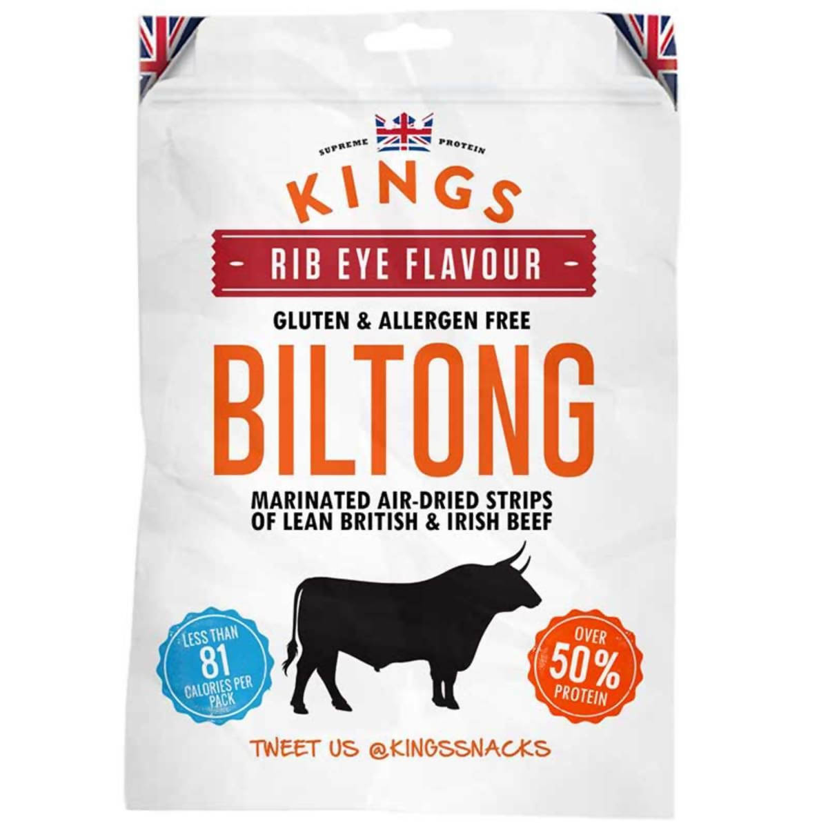 Kings Beef Biltong - Rib Eye Flavour, 16 x 30g Vitamins Costco UK   