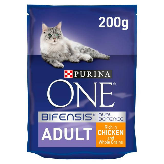 Purina One Adult Dry Cat Food Chicken 200g Advanced nutrition cat food Sainsburys   