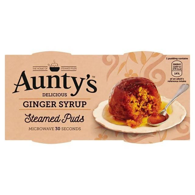 Aunty's Ginger Syrup Steamed Pudding 2x95g Rice & sponge pudding Sainsburys   