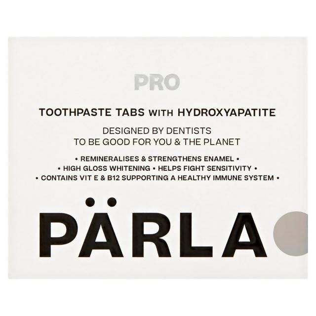 PÄRLA PRO High Gloss Whitening Sensitive Toothpaste Tabs for Remineralisation with Vit B12 62s