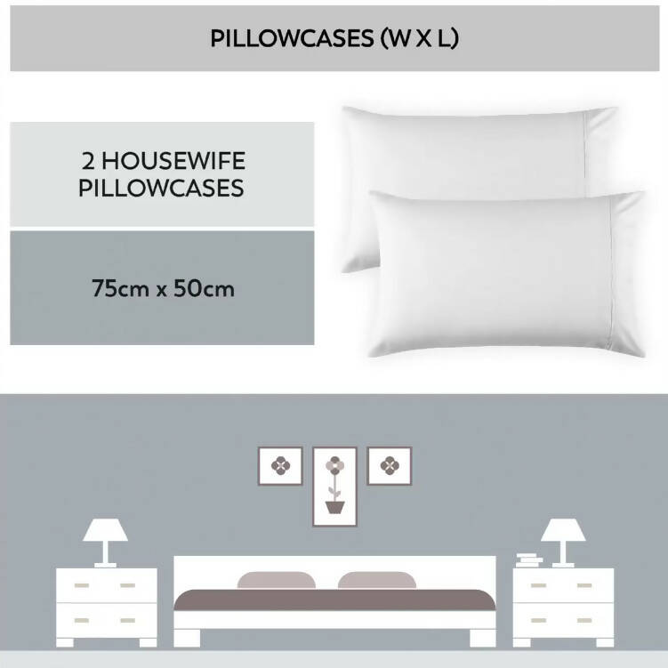 Purity Home Easy-care 400 Thread Count Cotton Pillowcases, 2 Pack in Blush Pillowcases Costco UK   