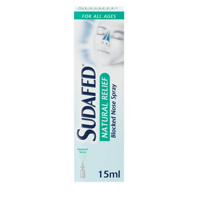 Sudafed Natural Relief Blocked Nose Spray - 15ml cough cold & flu Boots   