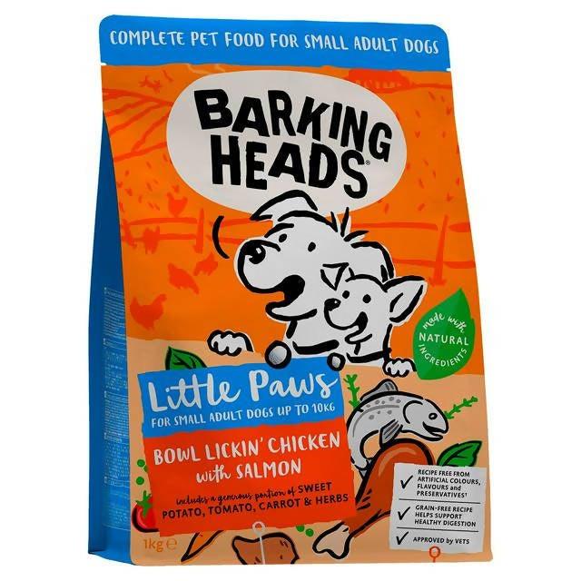 Barking Heads Little Paws Bowl Lickin Chicken with Salmon 1kg Bigger packs Sainsburys   