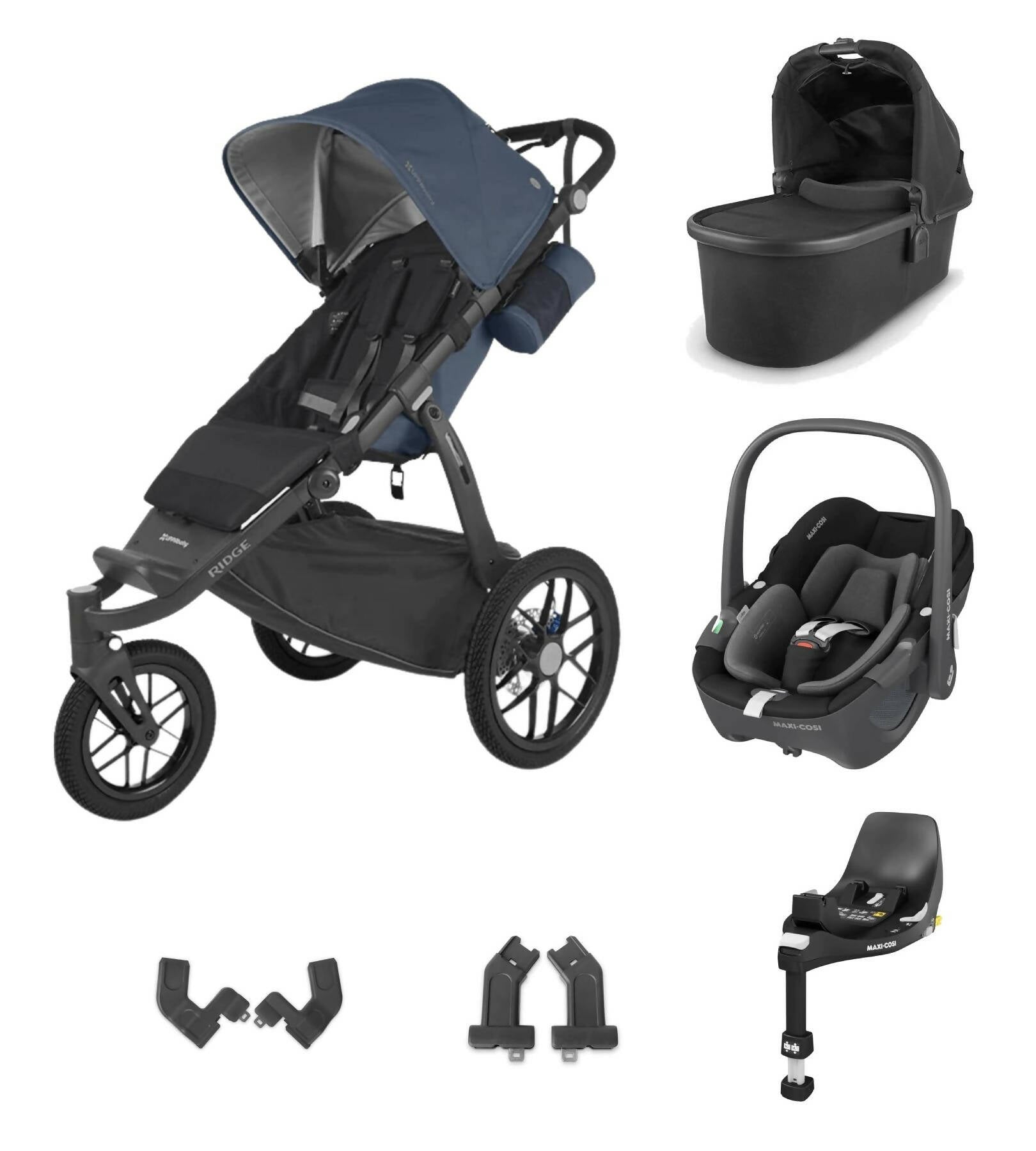 UPPAbaby Ridge All-Terrain with Pebble 360 Car Seat and Base - Reggie GOODS McGrocer Direct   