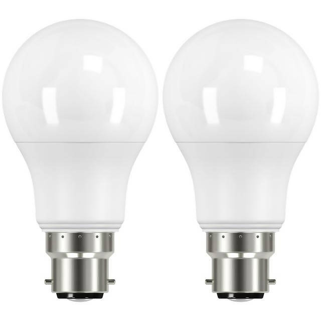 HOME LED Standard 60w BC Dimmable Light Bulb 2Pk