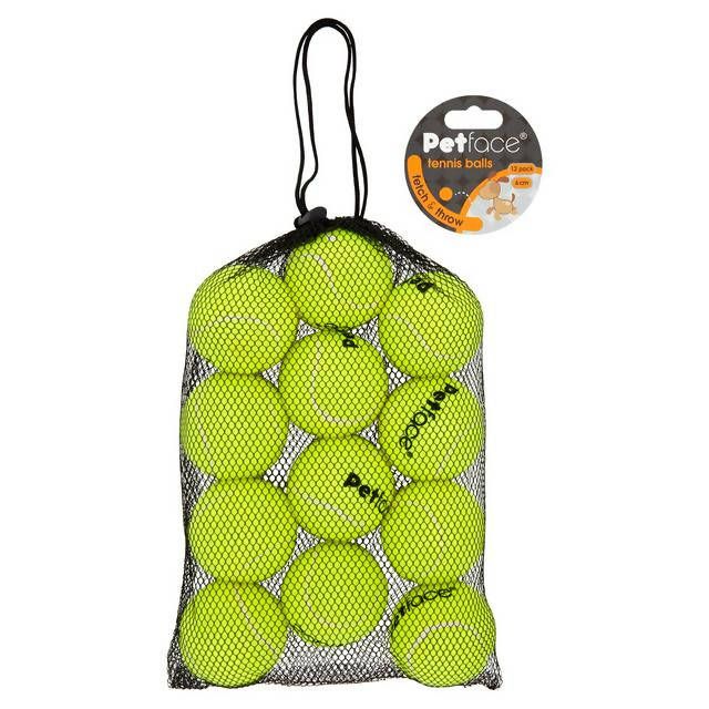 Petface Tennis Balls For Dogs x12 6cm Dog toys Sainsburys   