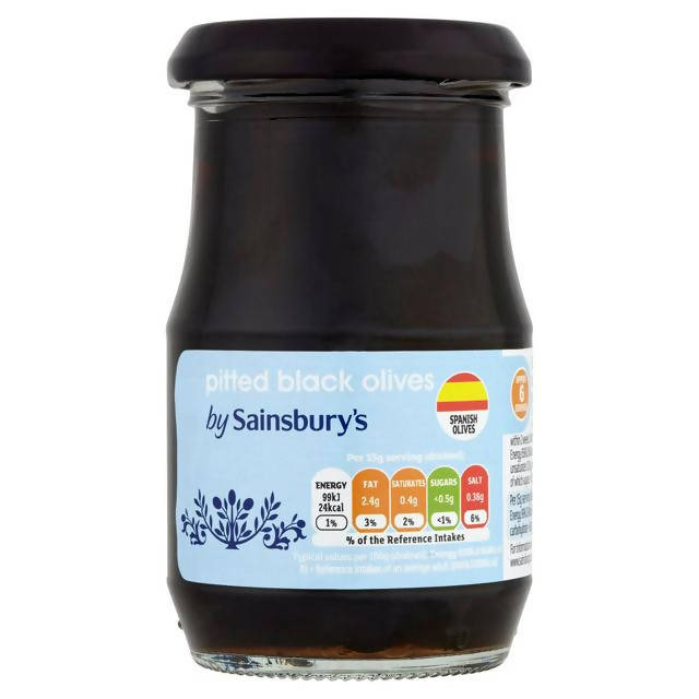 Sainsbury's Pitted Black Olives 185g (85g*)