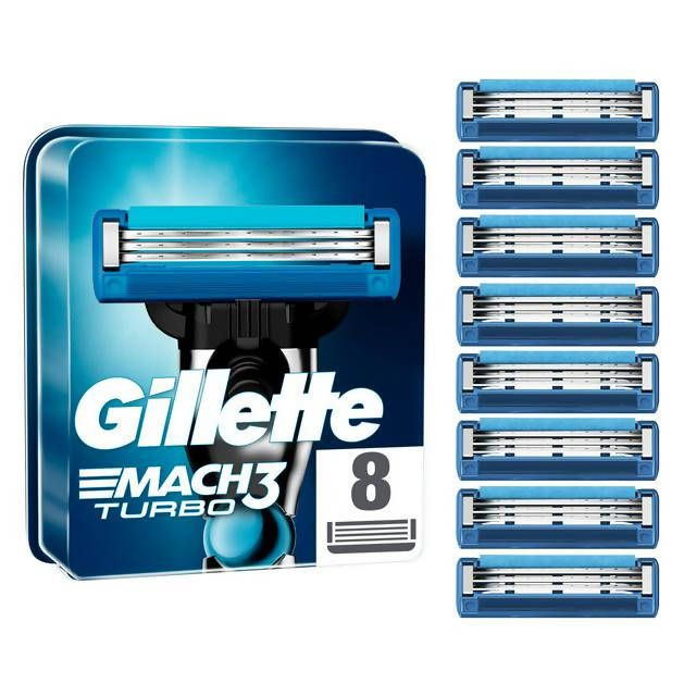 Gillette Mach 3 Turbo Razor Blades x8 men's razors & blades Sainsburys   