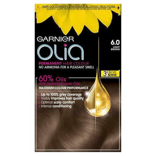 Garnier Olia Permanent No Ammonia Hair Dye Light Brown 6.0 Brunette Sainsburys   