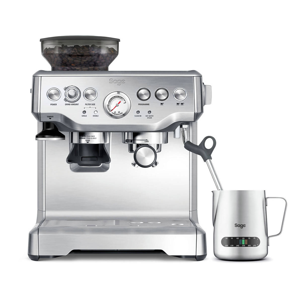 Sage Barista Express Bean to Cup Coffee Machine Including Milk Jug BES875UK - McGrocer