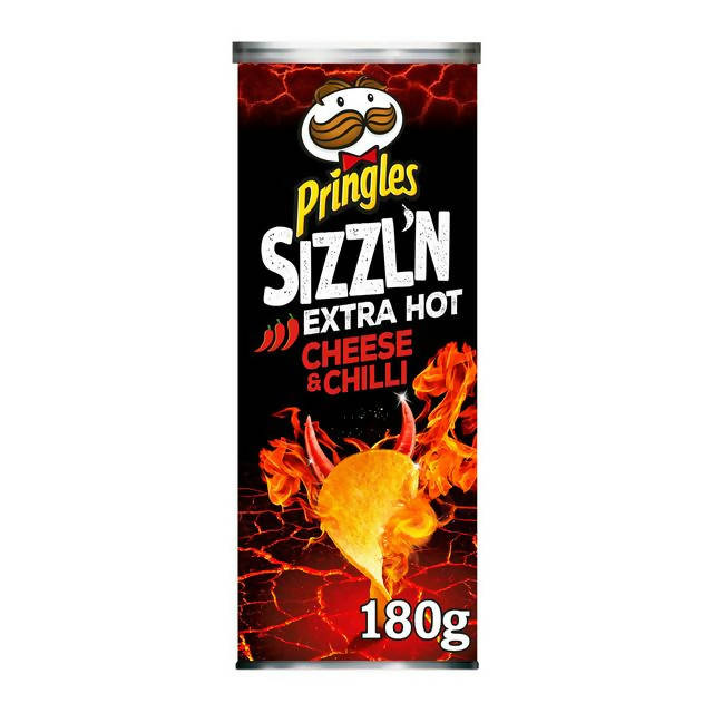 Pringles Sizzl'N Extra Hot Cheese & Chilli Crisps 180g