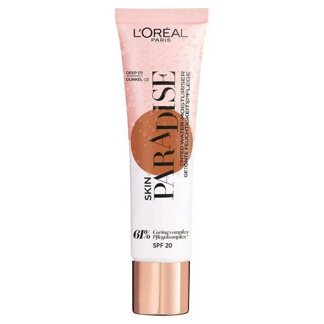 L'Oreal Paris Skin Paradise Tinted Glow Cream Moisturiser Up to 24h Hydration SPF20 Deep 02 30ml