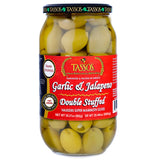 Tassos Garlic & Jalapeno Double Stuffed Olives, 992g Spreads & Condiments Costco UK   