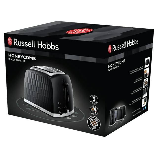 Russell Hobbs 26061 Honeycomb 2 Slice Toaster - Black - McGrocer
