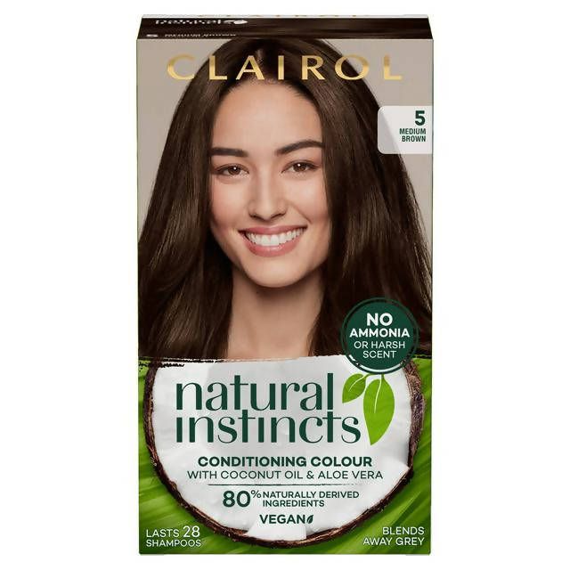 Clairol Natural Instincts Semi-Permanent Hair Dye Medium Brown 5 Brunette Sainsburys   