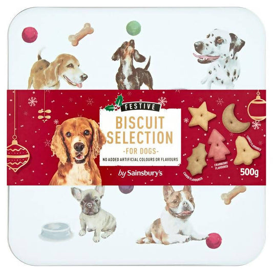 Sainsbury's Festive Biscuit Selection For Dogs 500g Dog Food & Accessories Sainsburys   