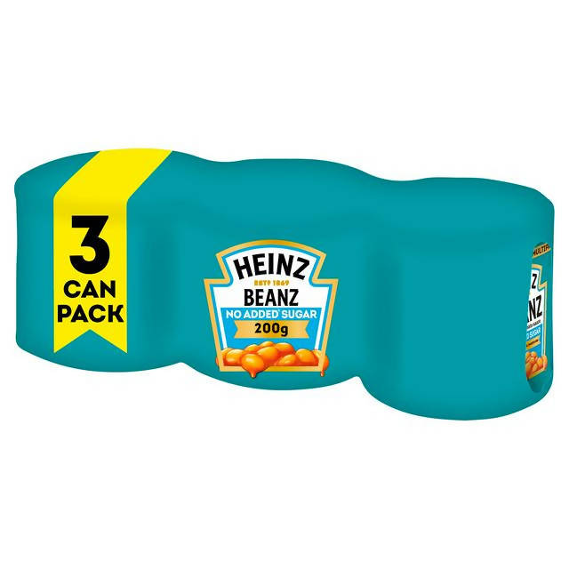 Heinz No Added Sugar Baked Beanz x3 200g