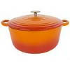 Sainsbury's Home Cast Iron Casserole Dish Orange 5.3L