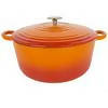 Sainsbury's Home Cast Iron Casserole Dish Orange 5.3L - McGrocer