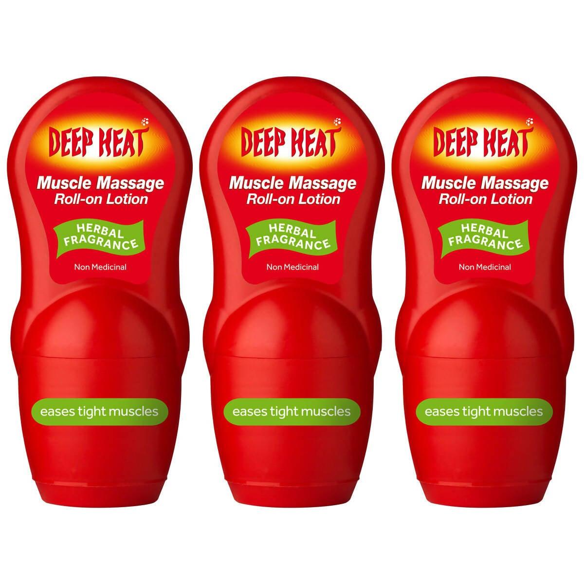 Deep Heat Muscle Massage Roll-on Lotion, 3 x 50ml Pain Relief Costco UK   