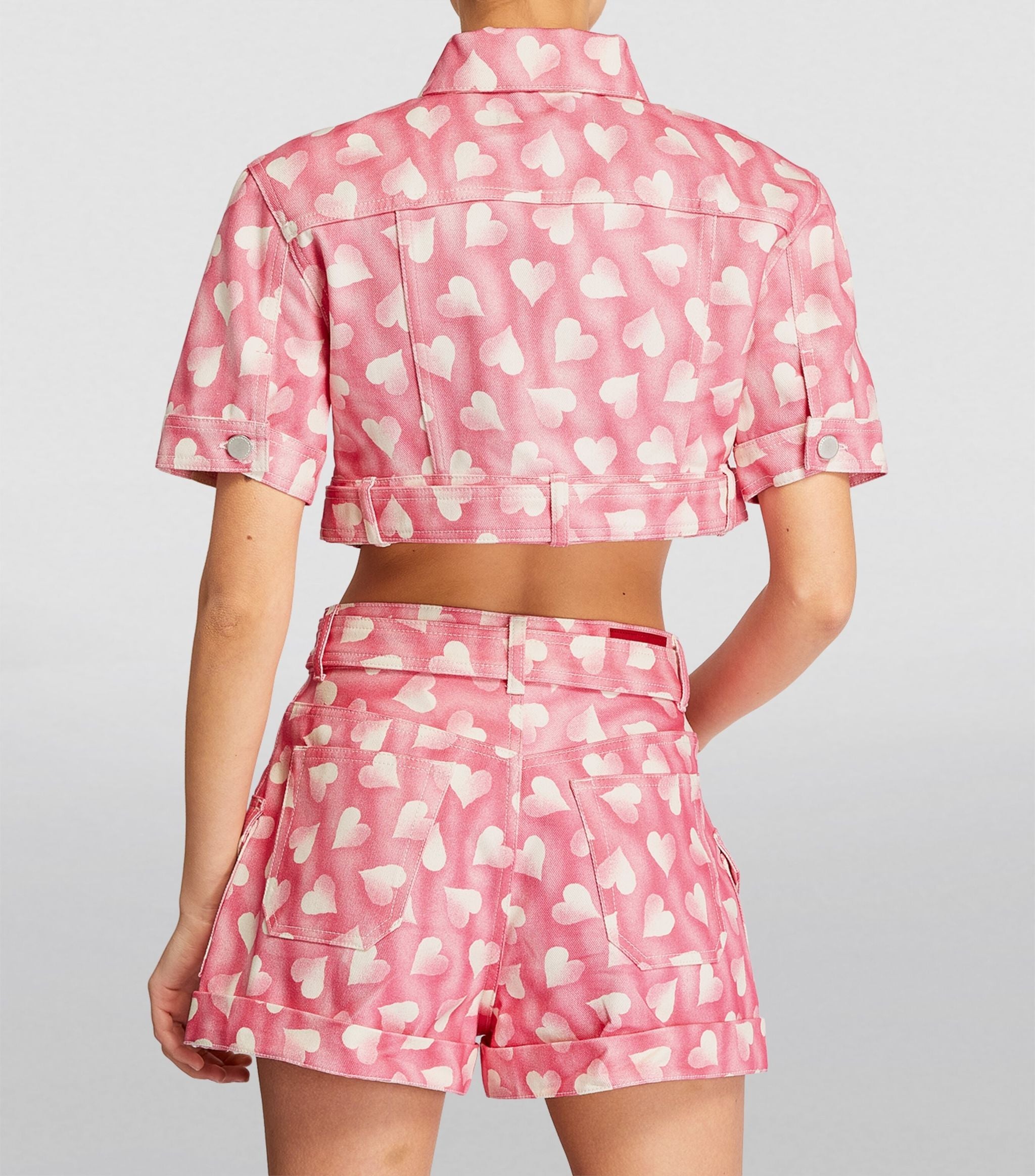 Heart Print Cropped Shirt Miscellaneous Harrods   