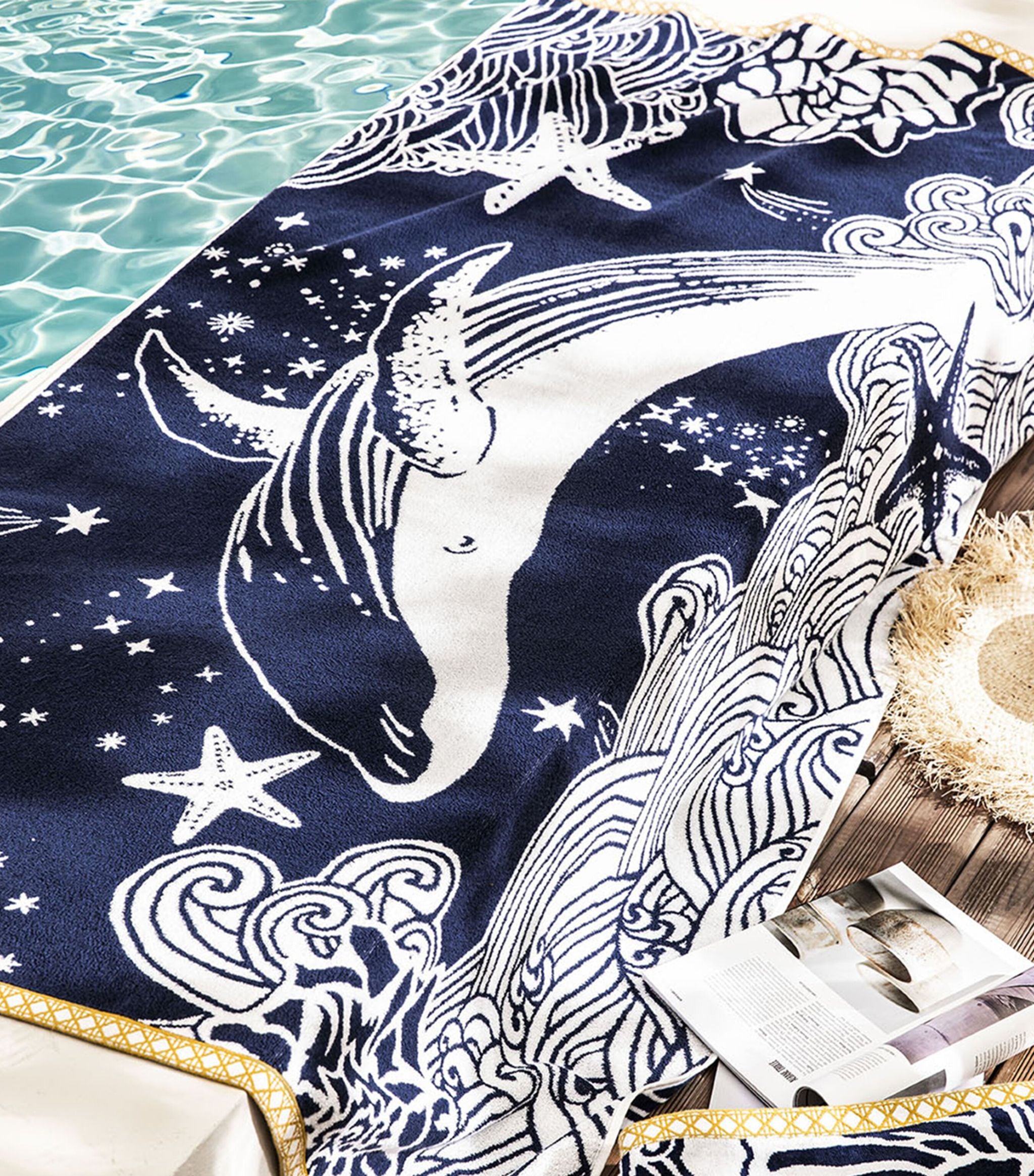 La Grande Bleue Beach Towel (100cm x 180cm) Bedroom Harrods   