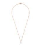 Rose Gold and Pavé Diamond Cross Necklace GOODS Harrods   