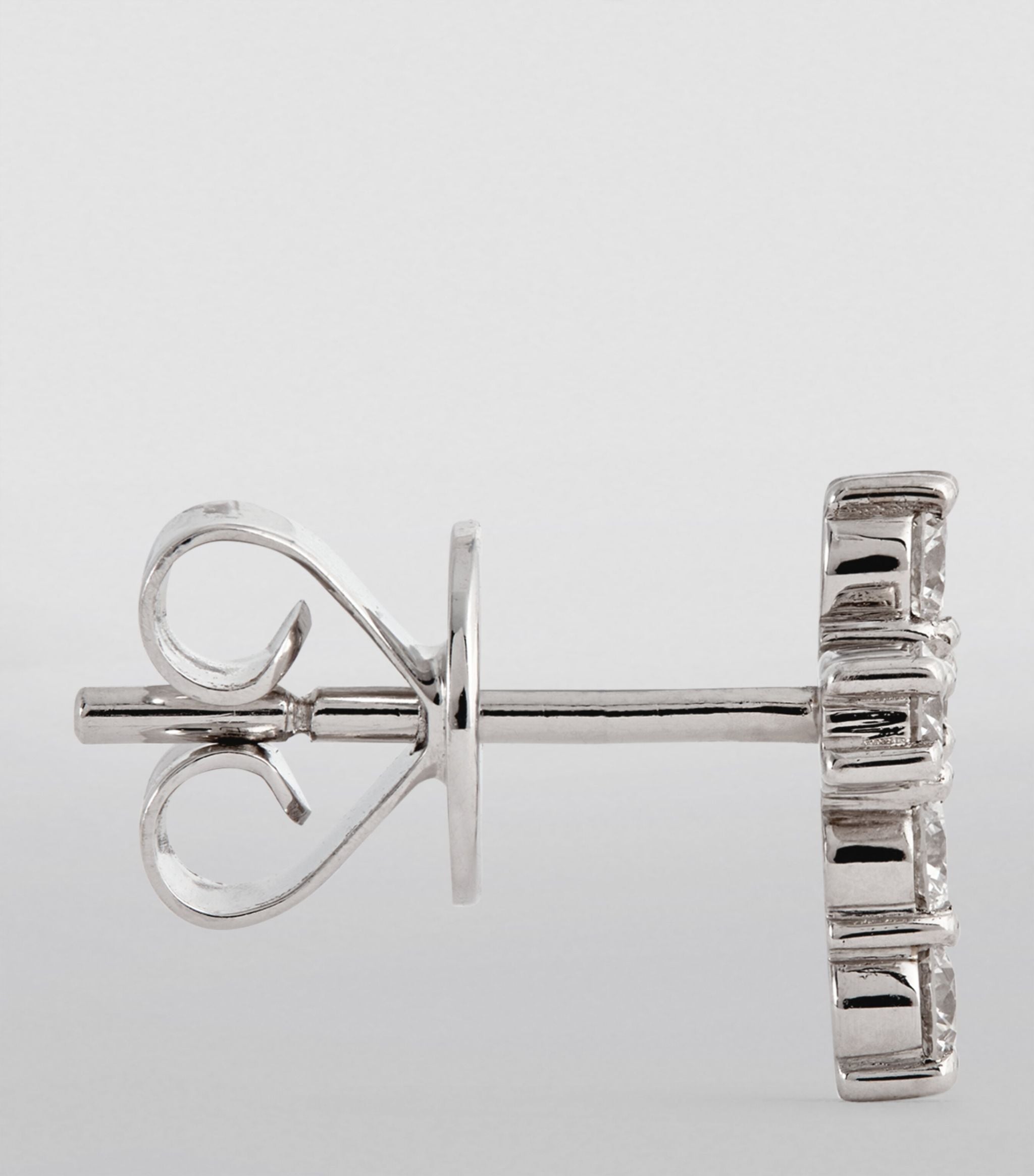 White Gold and Diamond Cross Stud Earrings GOODS Harrods   