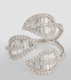 White Gold and Diamond Leaf Ring GOODS Harrods   