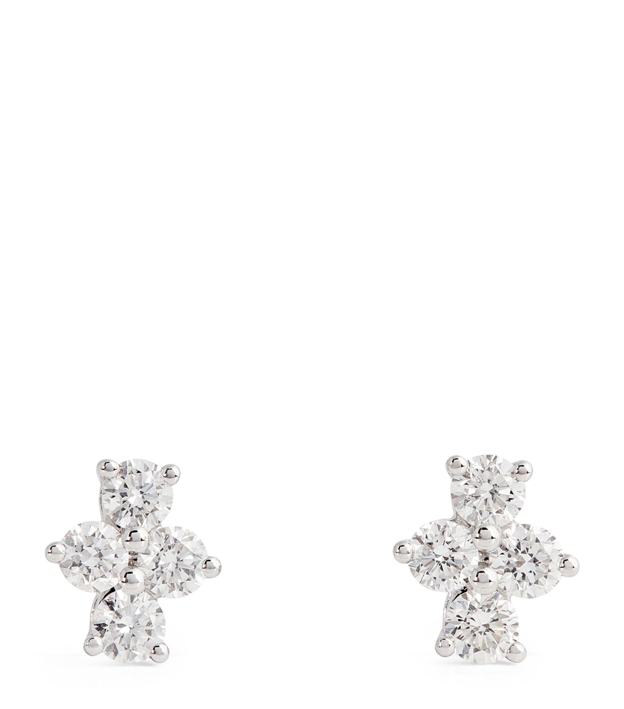 White Gold and Diamond Vivi Stud Earrings GOODS Harrods   