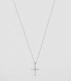 White Gold and Pavé Diamond Cross Necklace GOODS Harrods   