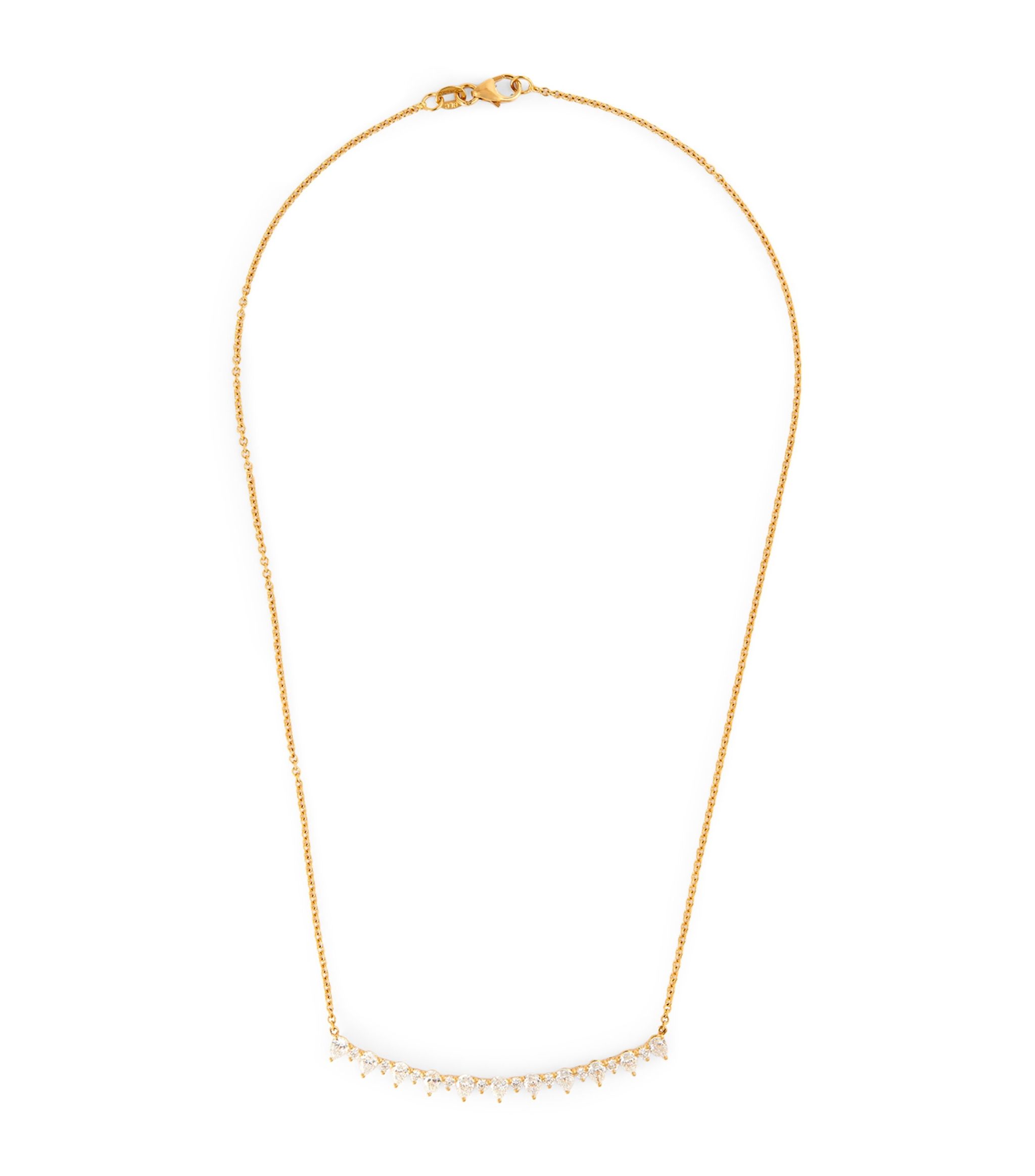 Yellow Gold and Diamond Crescent Necklace GOODS Harrods   