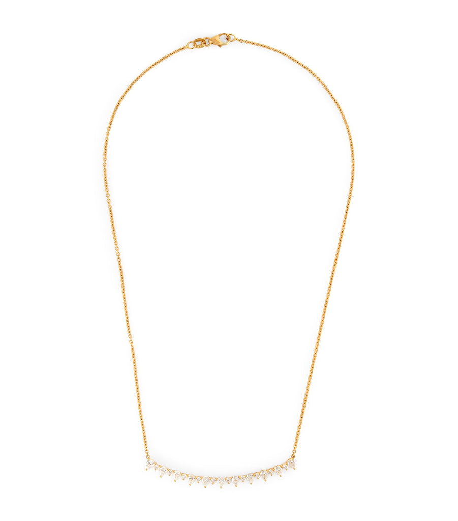 Yellow Gold and Diamond Crescent Necklace