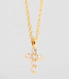 Yellow Gold and Diamond Cross Necklace GOODS Harrods   