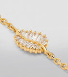 Yellow Gold and Diamond Leaf Bracelet GOODS Harrods   