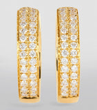 Yellow Gold and Diamond Two-Row Huggie Earrings GOODS Harrods   