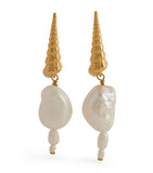 Gold-Plated and Pearl Turret Shell Earrings GOODS Harrods   