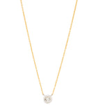 Mixed Gold and Diamond Solitaire Necklace GOODS Harrods   