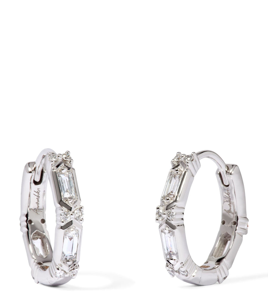 White Gold and Diamond Hoop Earrings