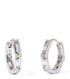 White Gold and Diamond Hoop Earrings GOODS Harrods   