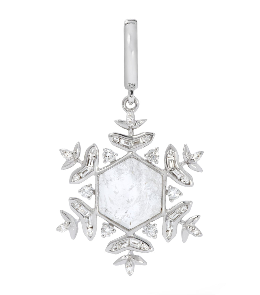 White Gold Snowflake Charm