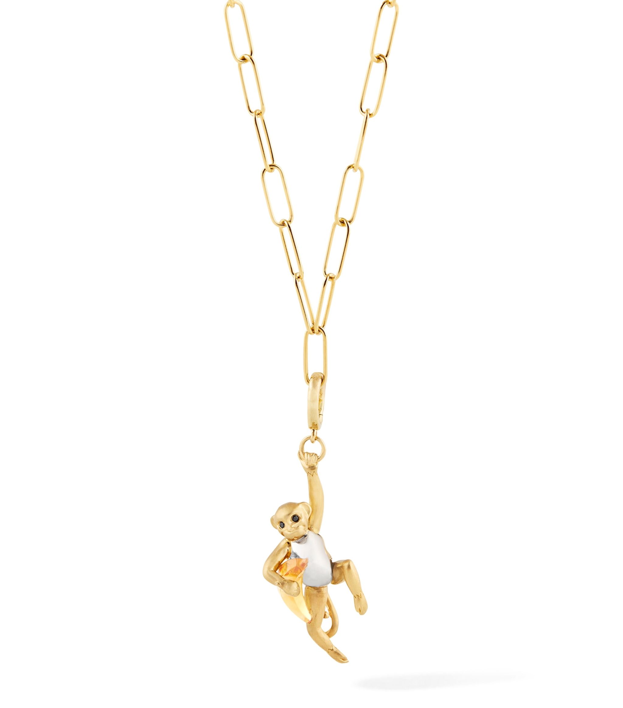 Yellow Gold African Monkey Charm GOODS Harrods   