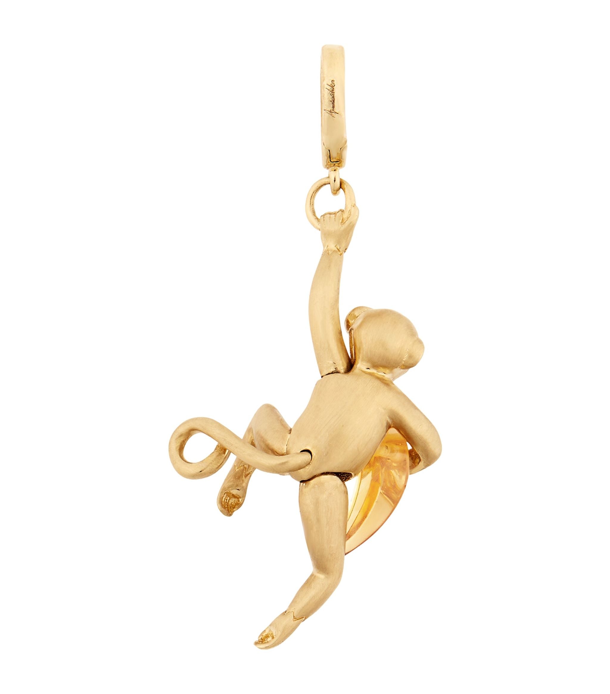 Yellow Gold African Monkey Charm GOODS Harrods   