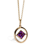 Yellow Gold and Amethyst Birthstone Necklace GOODS Harrods   