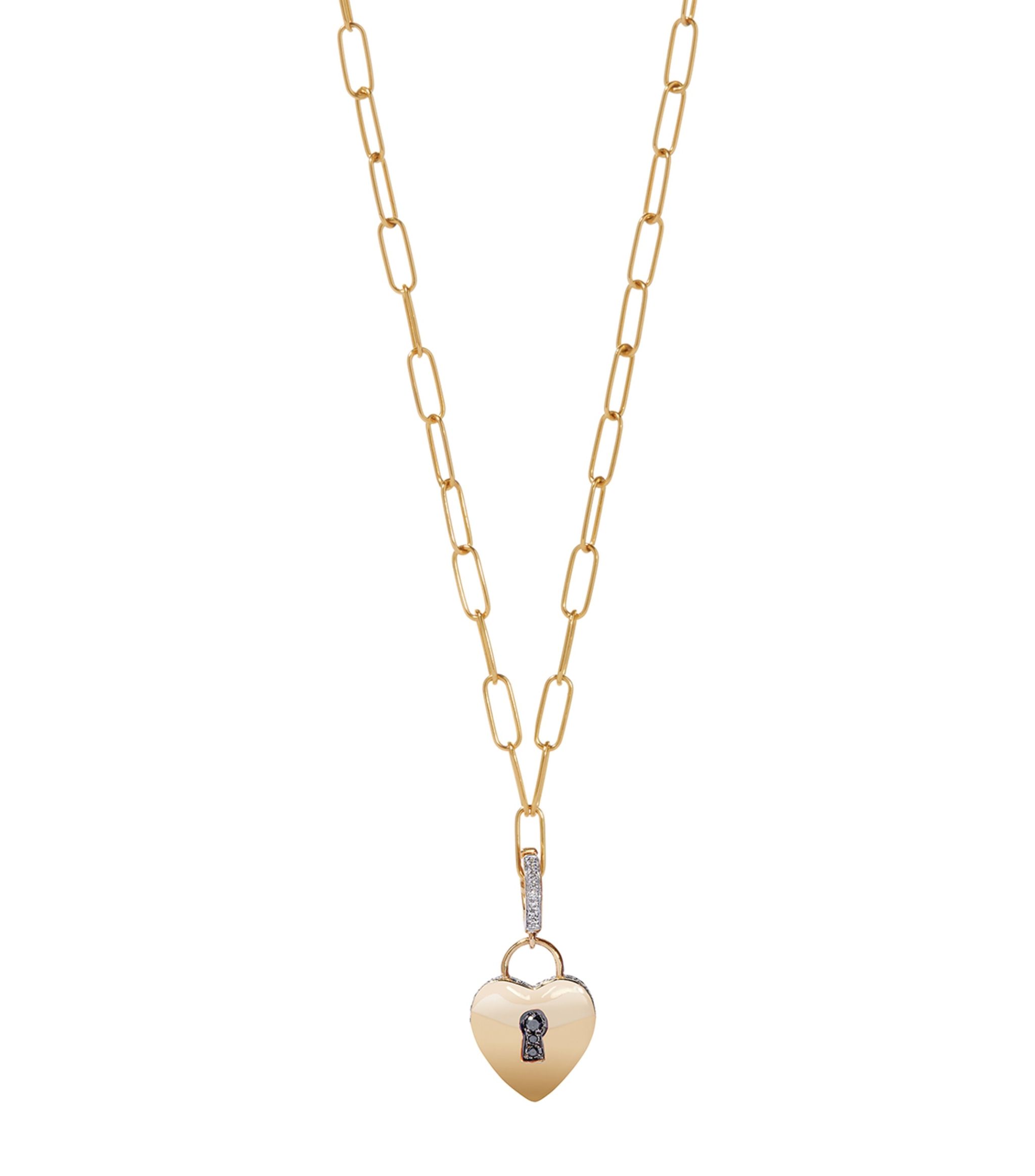 Yellow Gold and Diamond Heart Charm GOODS Harrods   