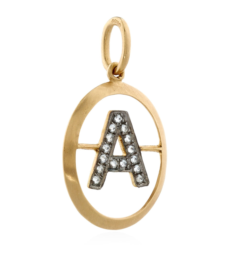 Yellow Gold and Diamond Initial A Pendant