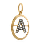 Yellow Gold and Diamond Initial A Pendant GOODS Harrods   